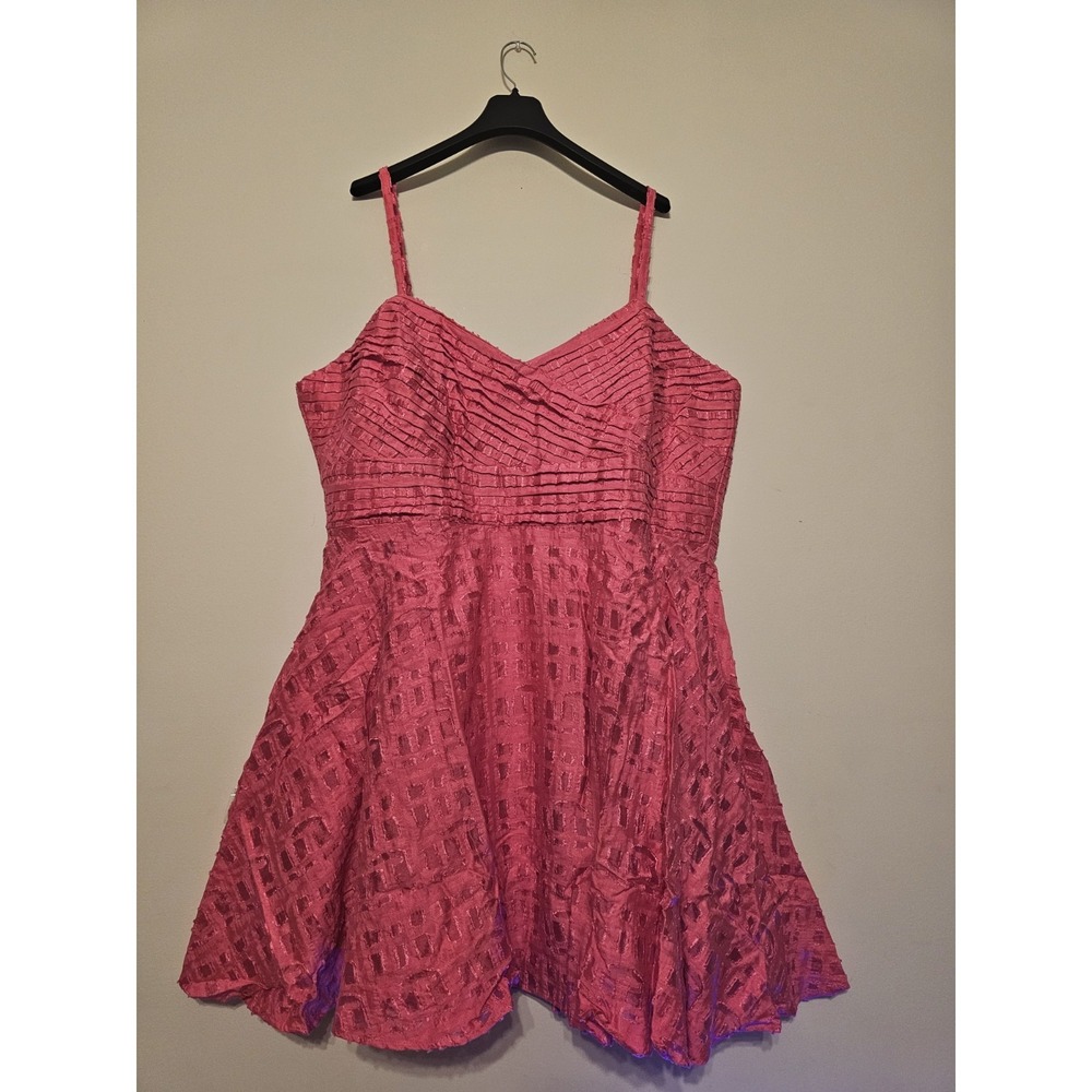 Layered With Love‎ Women's Dress Plus Size 3X Pink Fit And Flare Sweetheart New